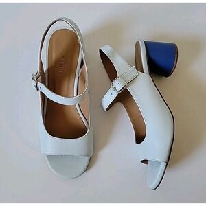 Audley Slingback Sandals 7 Robins Egg Blue Open Toe Block Heel Mary Jane Classic